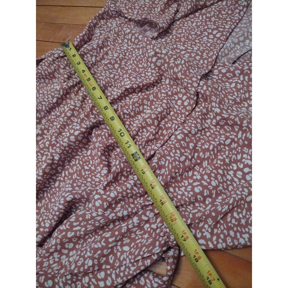 In' Voland Mauve Flouncy Faux Wrap High Low Dress Size 16 - Picture 6 of 7